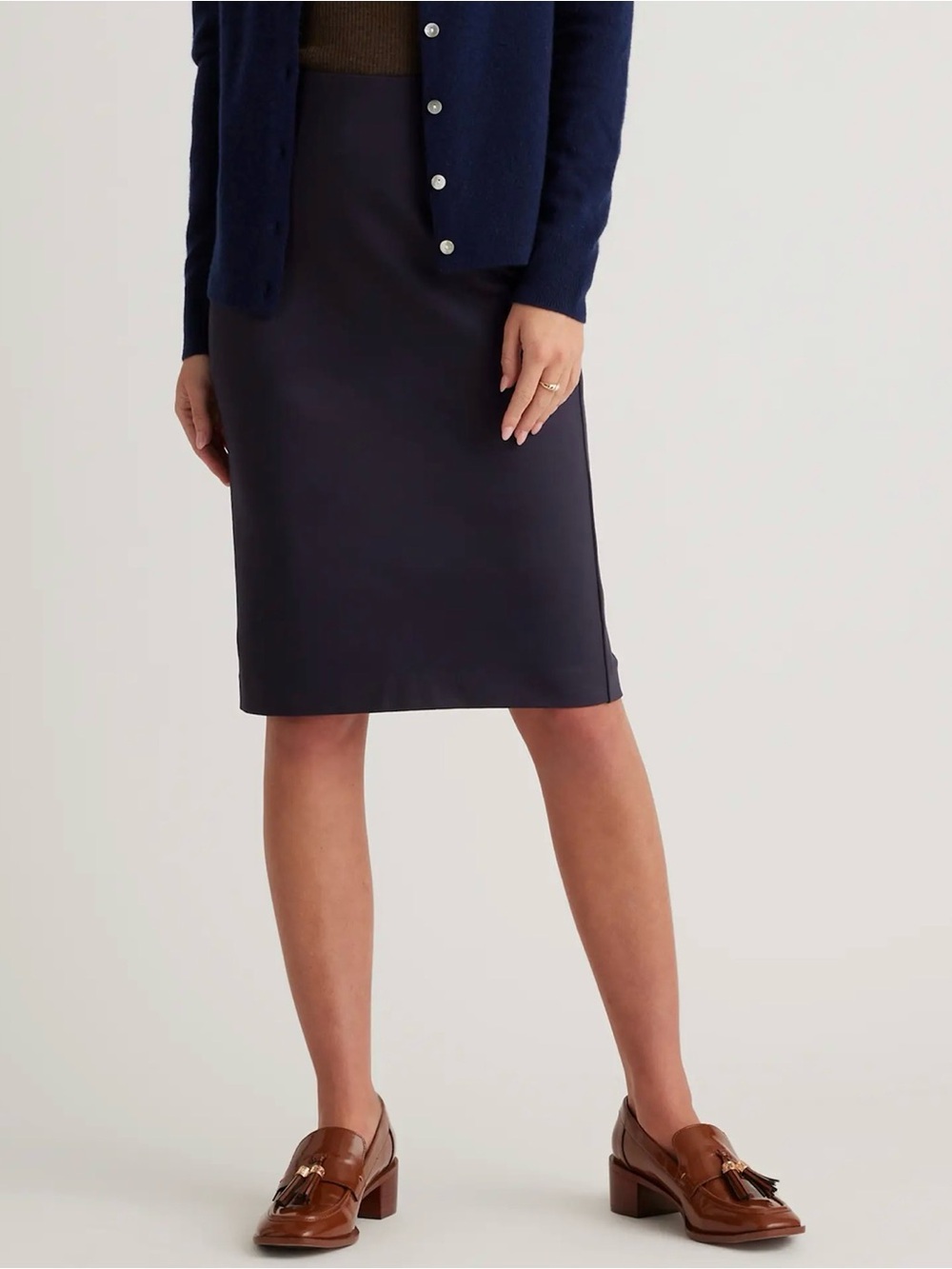 Quince Ultra-Stretch Ponte Pencil Skirt